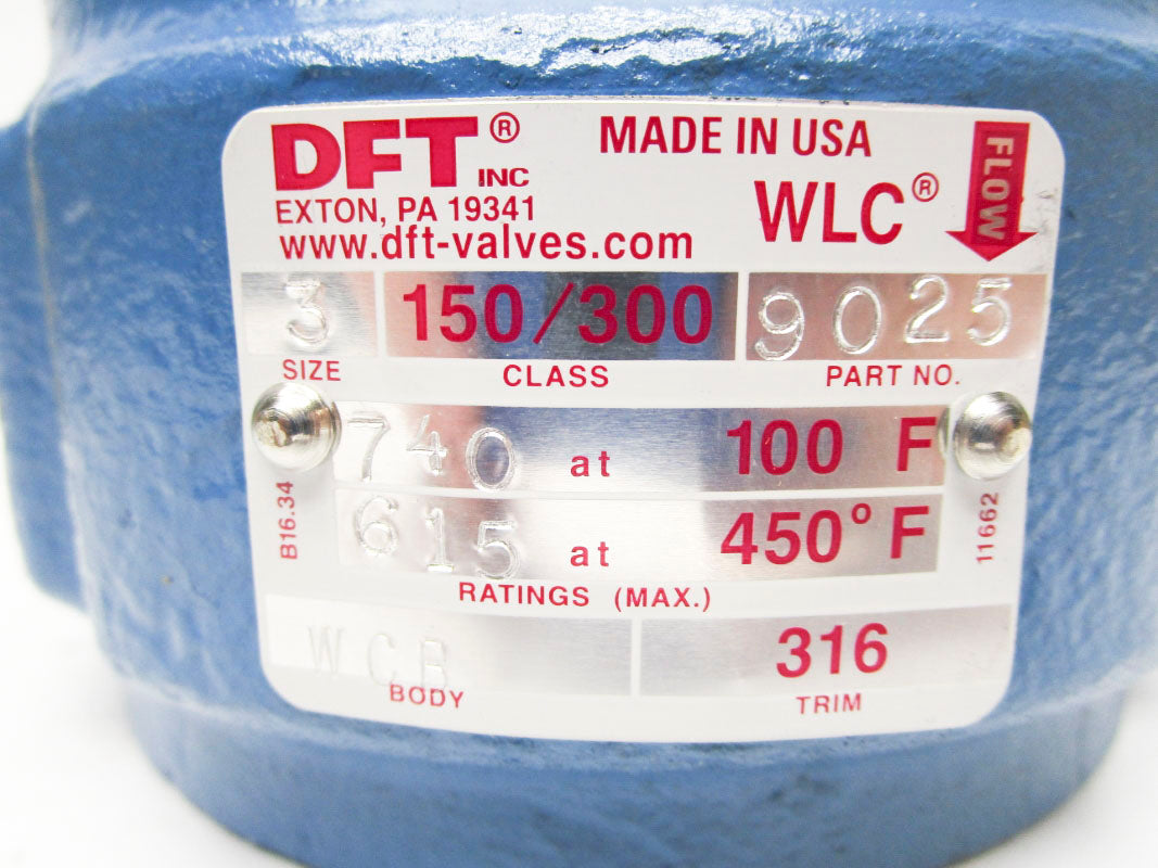 DFT CHECK VLAVE SIZE 3" CLASS 150/300 WLC 9025 NSMP