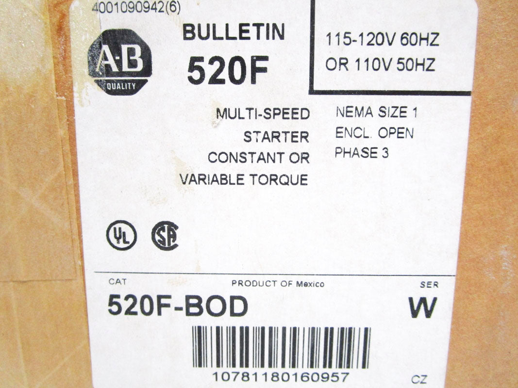 ALLEN BRADLEY 520F-BOD SER. W 120V NSMP