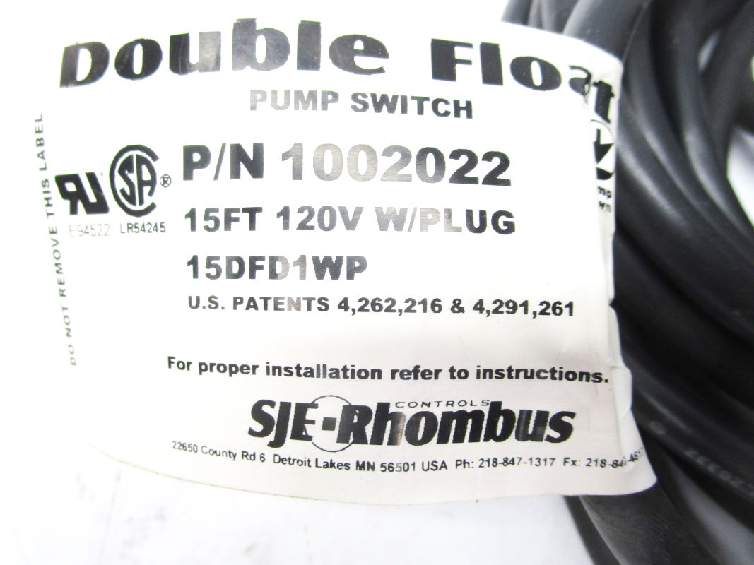 SJE-RHOMBUS CONTROLS 15DFD1WP 1002022 120V NSMP