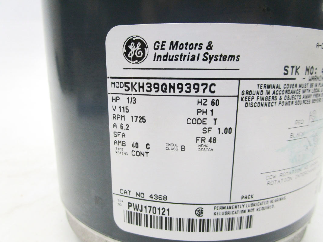 GENERAL ELECTRIC 5KH39QN9397C 115V 6.2A NSNP