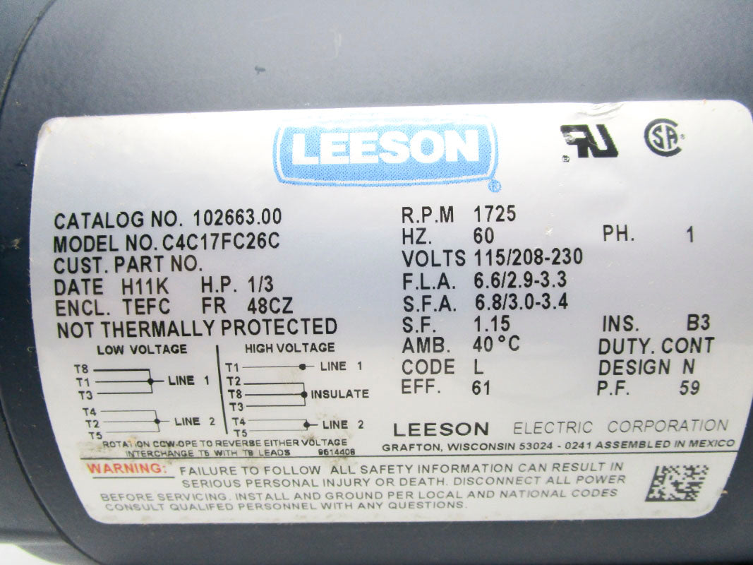 LEESON 102663.00 C4C17FC26C 230V 6.9A NSNP