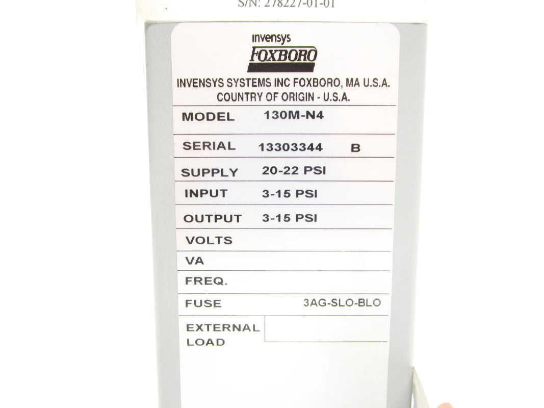 FOXBORO 130M-N4 15PSI NSNP