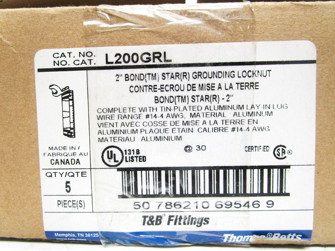 THOMAS&BETTS L200GRL 2" (PKG OF 5) NSMP