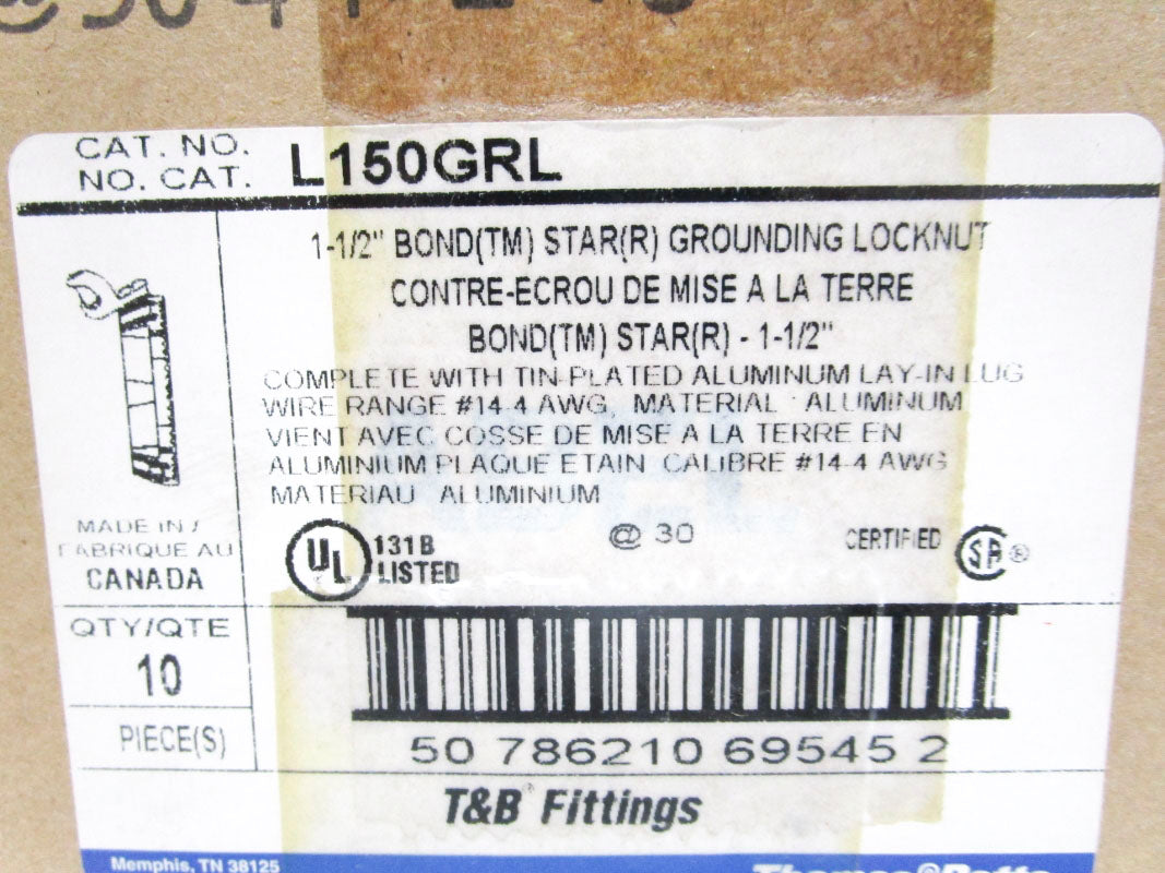 THOMAS&BETTS L150GRL 1-1/2" (PKG OF 10) NSMP