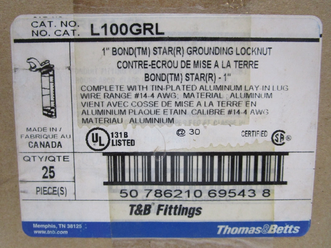 THOMAS&BETTS L100GRL 1" (PKG OF 25) NSMP