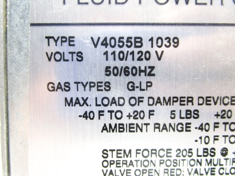 HONEYWELL V4055B1039 120V 15PSI NSNP