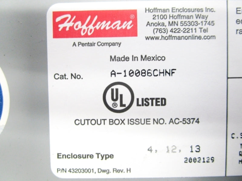 HOFFMAN A-10086CHNF UNMP