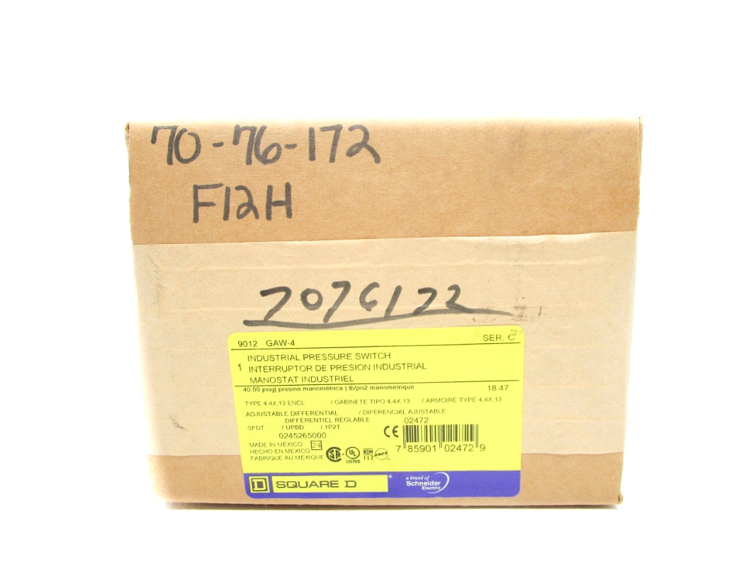 SQUARE D 9012GAW4 SER. C 40PSI NSFS