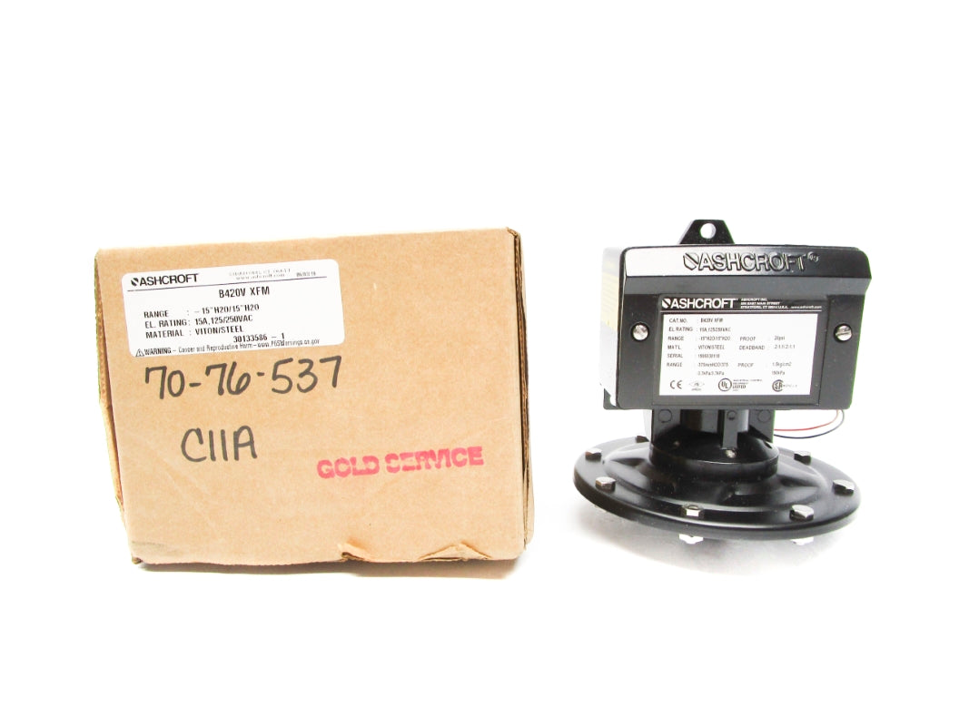 ASHCROFT B420V XFM 250VAC 15A 20PSI NSMP