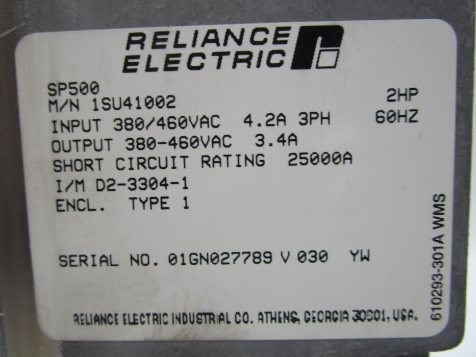 RELIANCE ELECTRIC SP500 1SU41002 UNMP