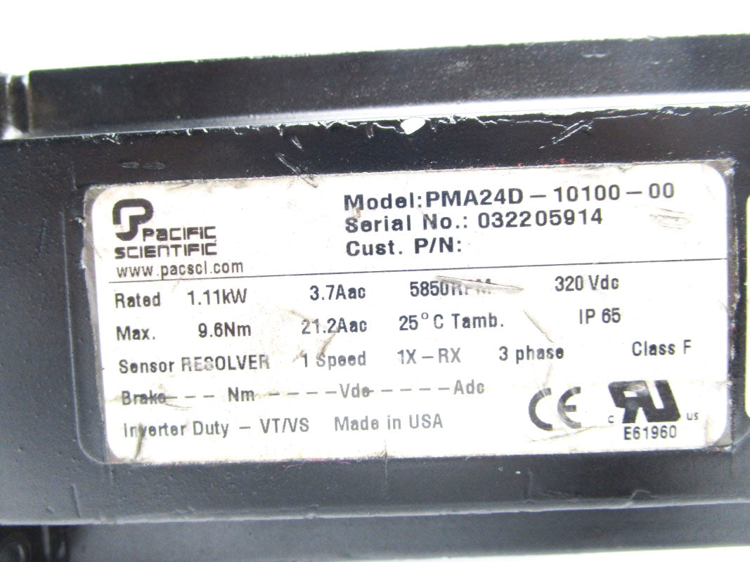 PACIFIC SCIENTIFIC PMA24D-10100-00 320VDC UNMP
