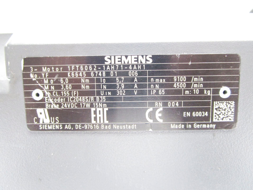 SIEMENS 1FT6062-1AH71-4AH1 NSNP