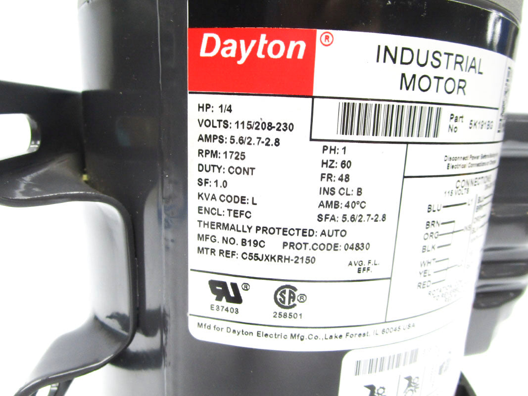 DAYTON 5K191BG 208-230V 7-2.8A NSNP