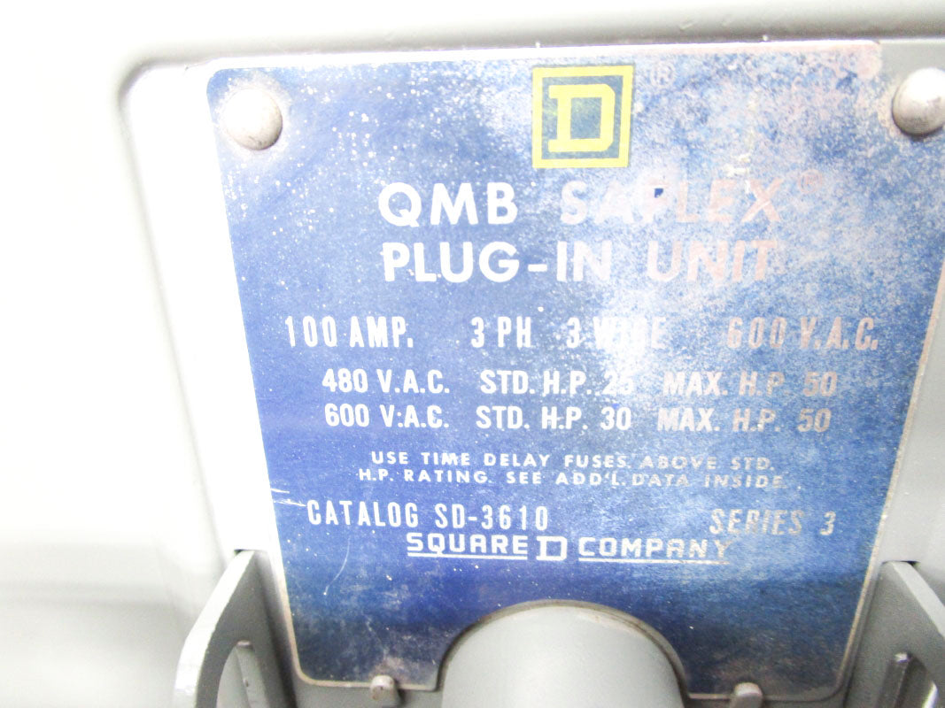 SQUARE D SD-3610 600VAC 100A (AS PICTURED) NSNP