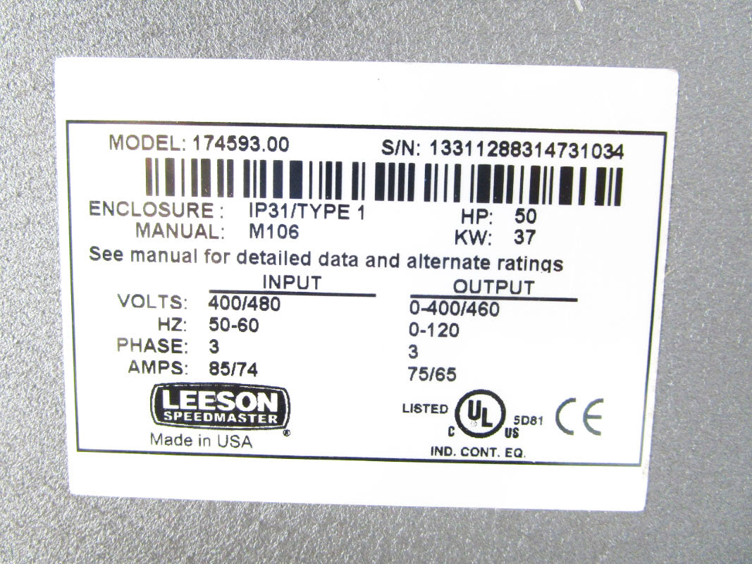 LEESON 174593.00 480V 74A UNMP
