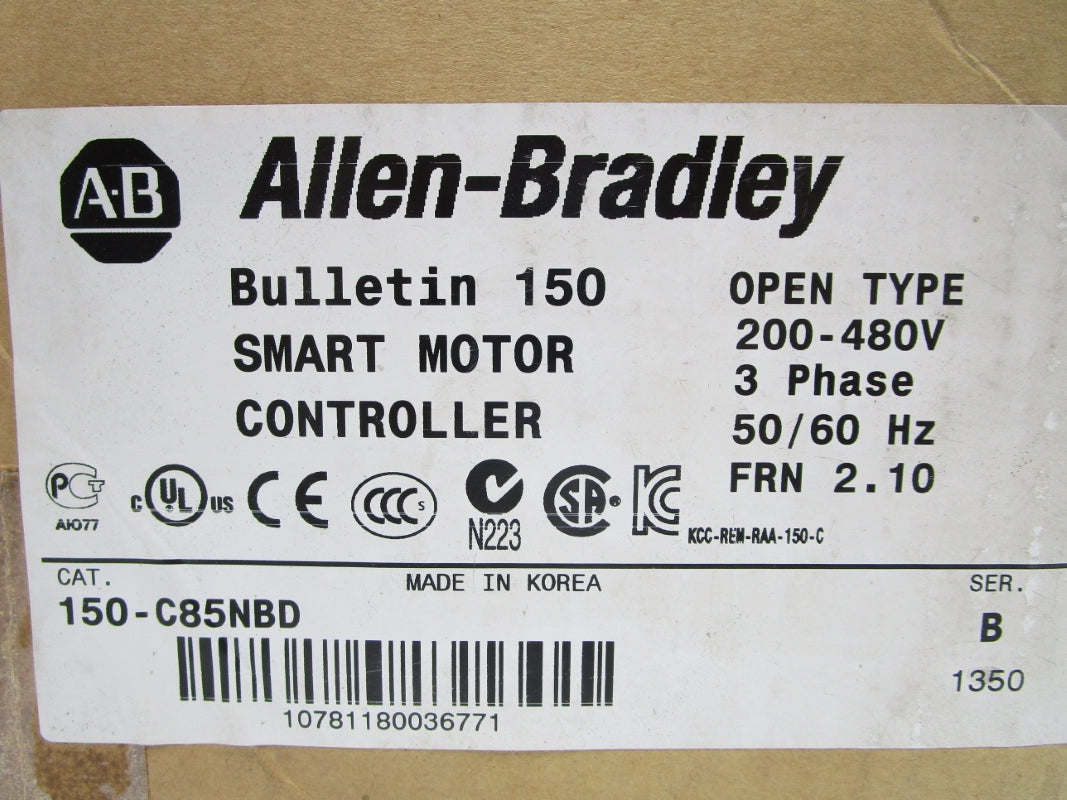 ALLEN BRADLEY 150-C85NBD 200-480V SER. B F/W 2.10 (BR/WH) NSFS