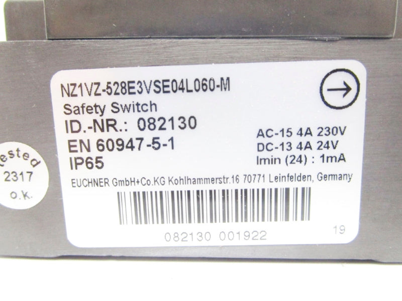 EUCHNER NZ1VZ-528E3VSE04L060-M 230VAC 4A NSMP