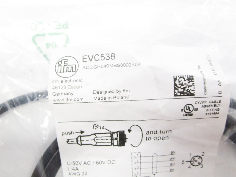 IFM ADOGH040MSS0002K04 EVC538 50VAC NSMP