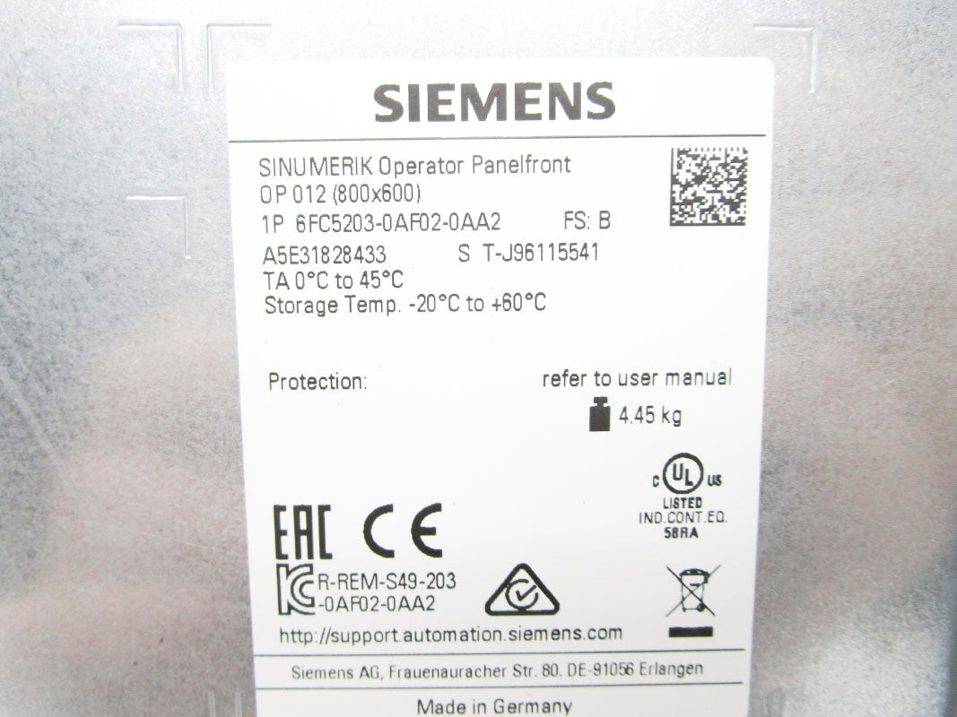 SIEMENS 6FC5203-0AF02-0AA2 NSMP