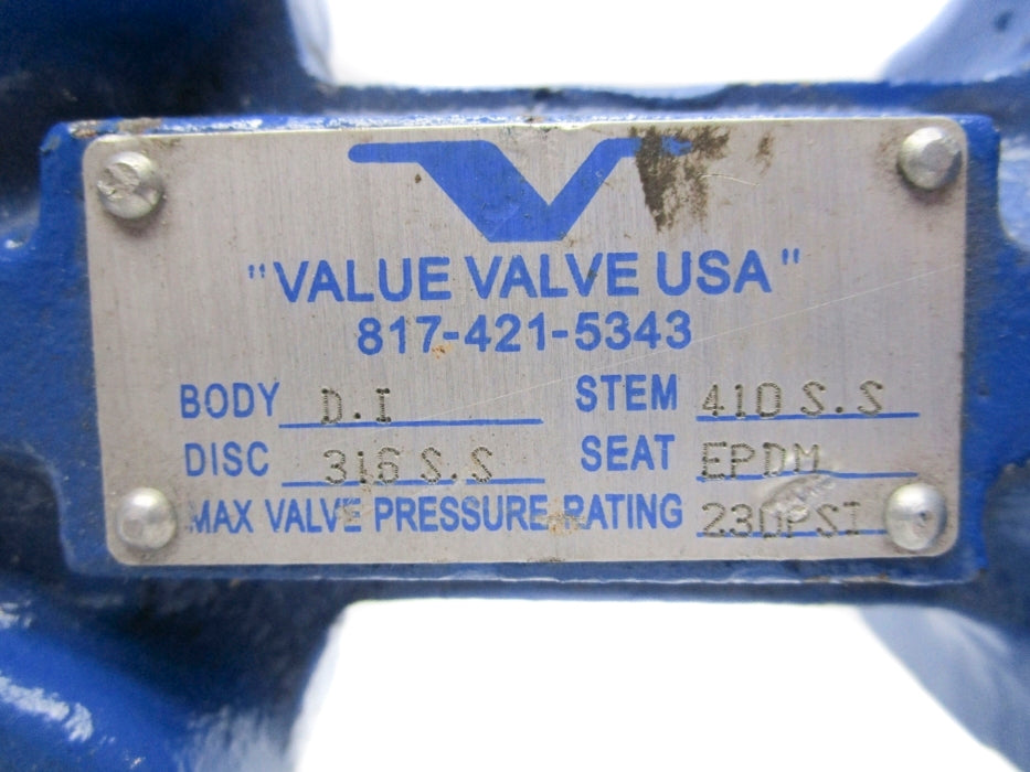 VALUE VALVE USA D.I. DN100 230PSI NSNP