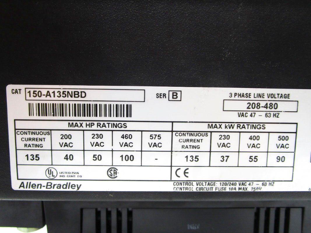 ALLEN BRADLEY 150-A135NBD SER. B 204-480V UNMP