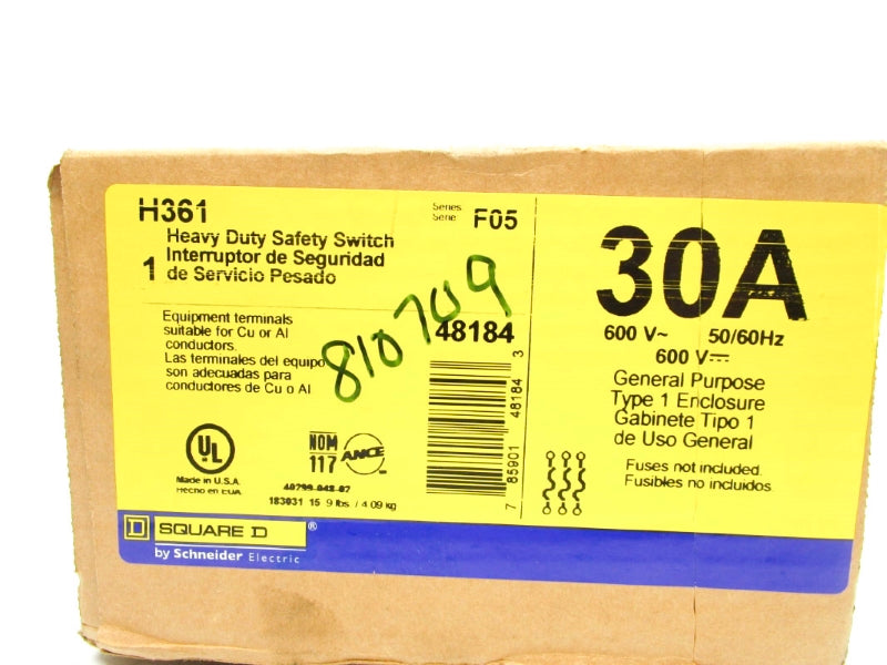SQUARE D H361 SER. F05 600V NSFS