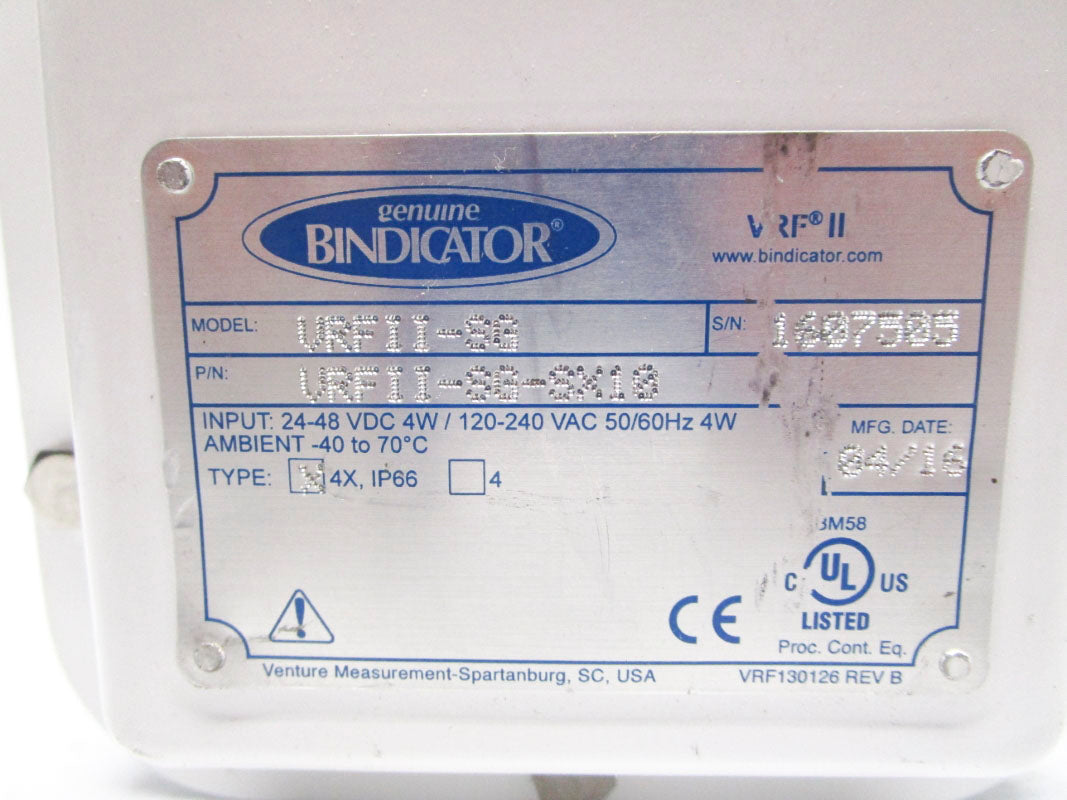 BINDICATOR VRFII-SG-SX10 120-240VAC NSNP