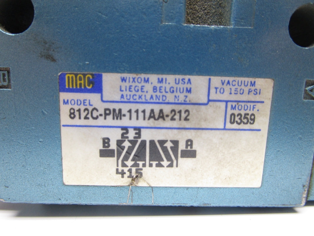 MAC 812C-PM-111AA-212 150PSI UNMP