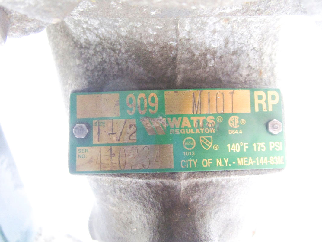 WATTS 909M10TRP 1 1/2" 175PSI UNMP