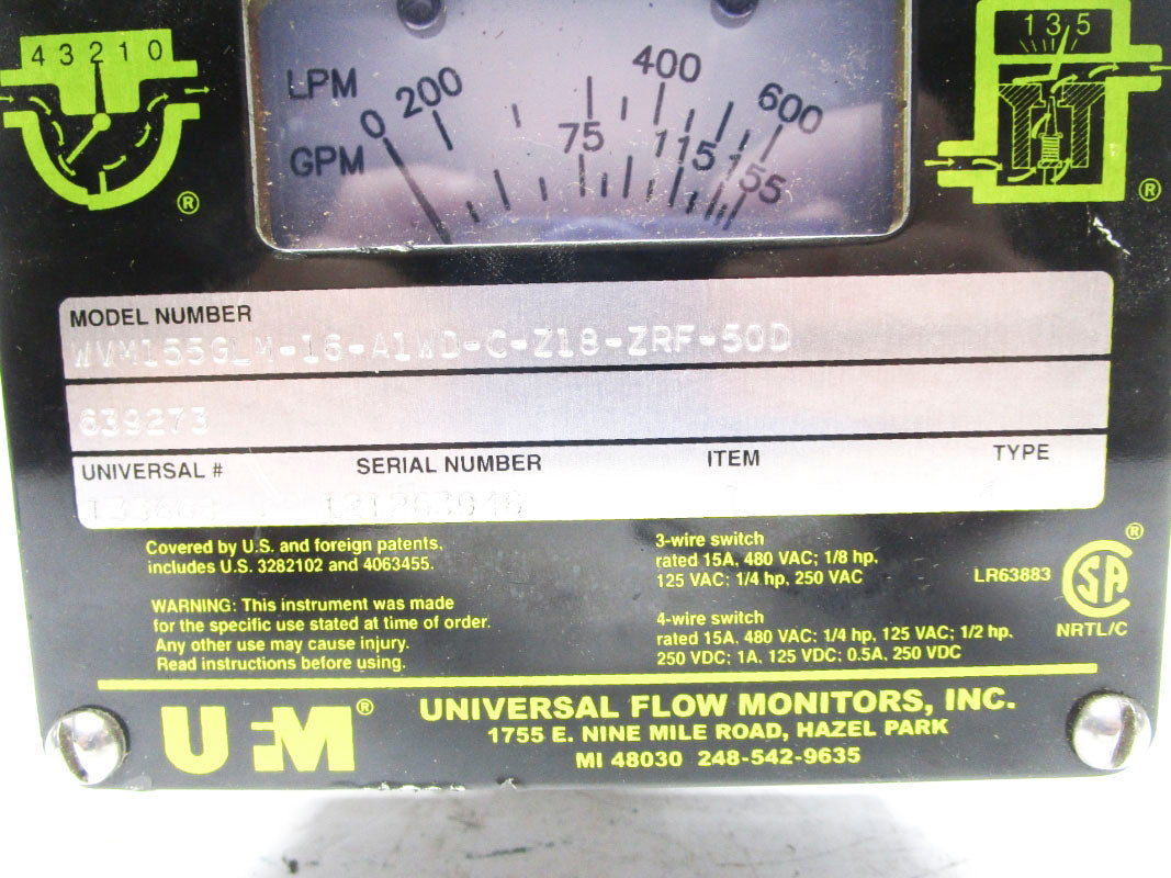 UFM WVM155GLM-16-A1WD-C-Z18-ZRF-50D NSNP