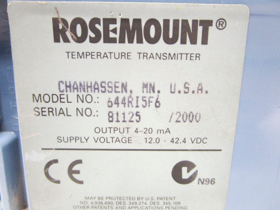 ROSEMOUNT 644RI5F6 12.0-42.4VDC UNMP