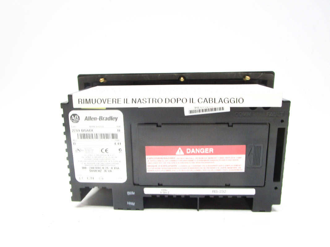 ALLEN BRADLEY 2711-B5A8X SER. H F/W 4.41 100-240VAC .25-.15A REMAN