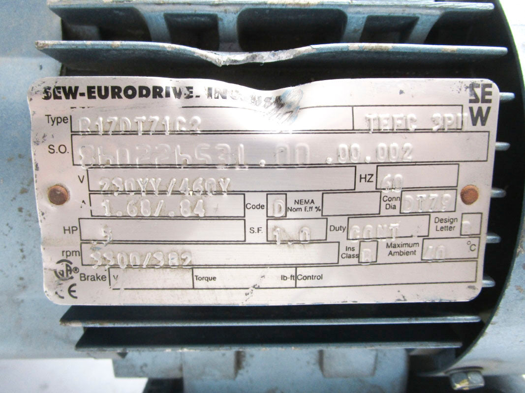 SEW-EURODRIVE R17DT71C2 230V/460V 1.68/.84A (AS PICTURED) NSNP