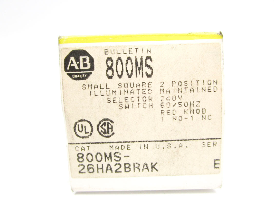 ALLEN BRADLEY 800MS-26HA2BRAK SER. C 240V (BK/YL) (AS PICTURED) NSMP