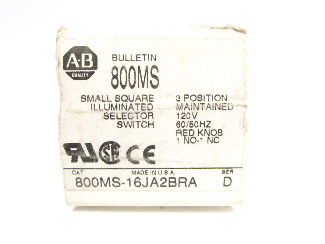 ALLEN BRADLEY 800MS-16JA2BRA SER. D 120V (WH) NSMP