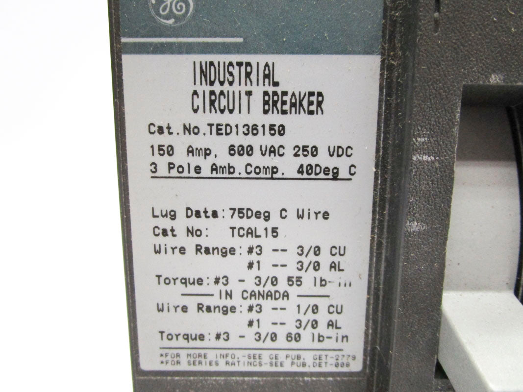 GENERAL ELECTRIC TED136150 600VAC 150A NSNP