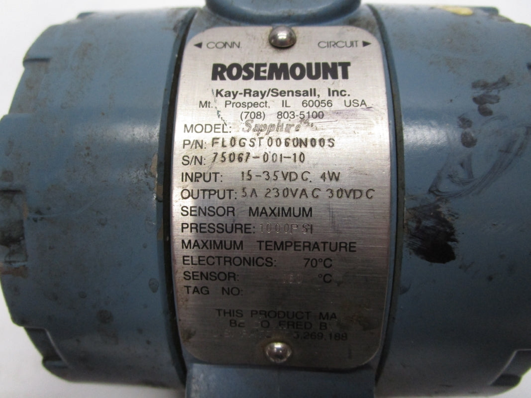 ROSEMOUNT FL0GST0060N00S 1000PSI 35VDC UNMP