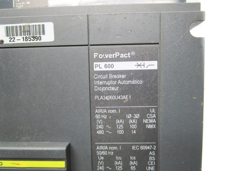 SQUARE D PLA34060U43AE1 UNMP