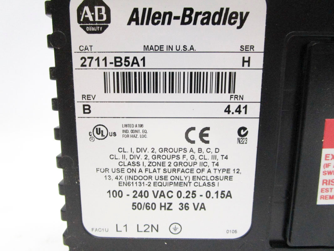 ALLEN BRADLEY 2711-B5A1 SER. H F/W 4.41 NSNP