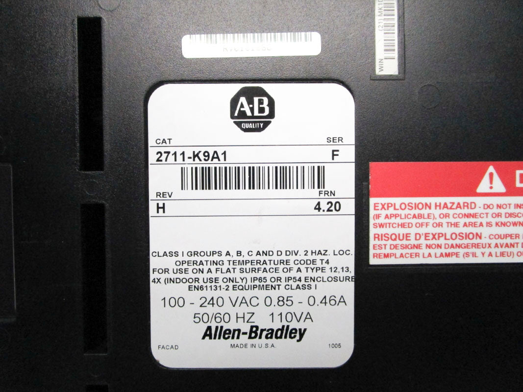 ALLEN BRADLEY 2711-K9A1 SER. F F/W 4.20 NSNP