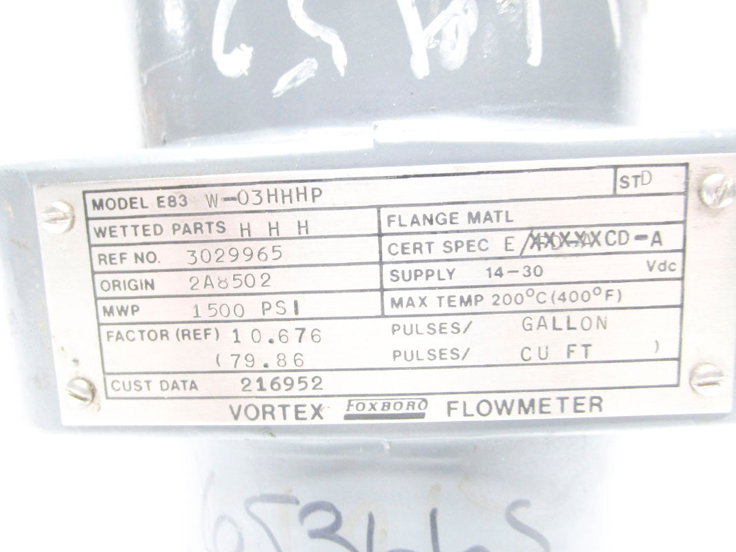 FOXBORO E83W-03HHHP 30VDC 1500PSI UNMP