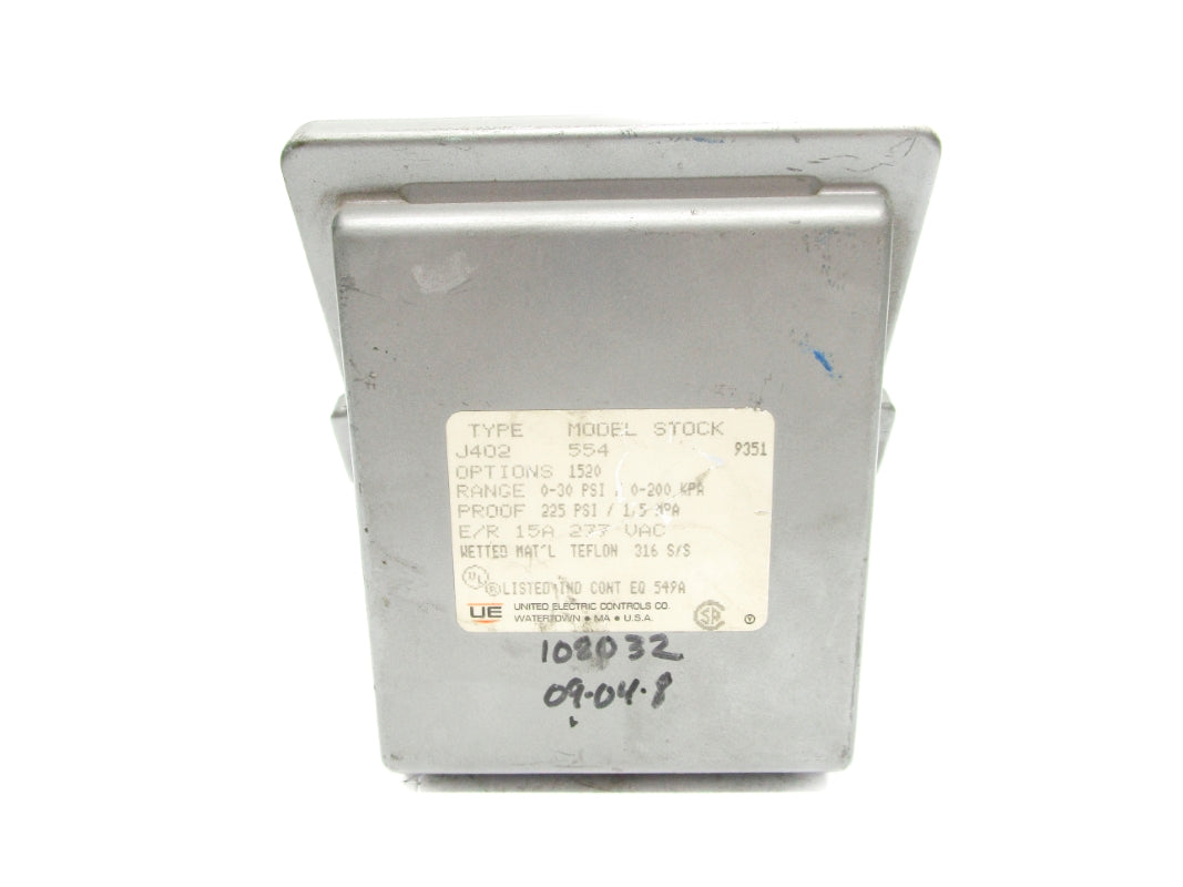 UNITED ELECTRIC J402554 30PSI 277VAC 15A NSNP