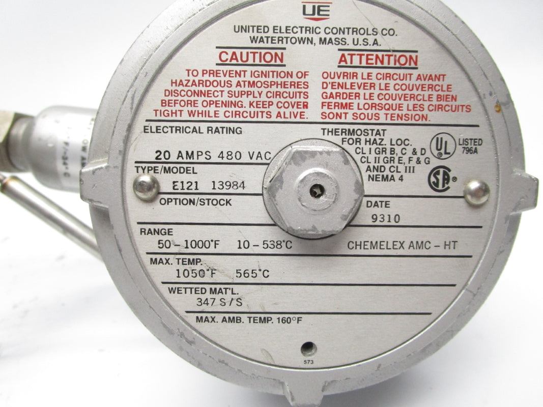 UNITED ELECTRIC CONTROLS E12113984 480VAC 20A UNMP