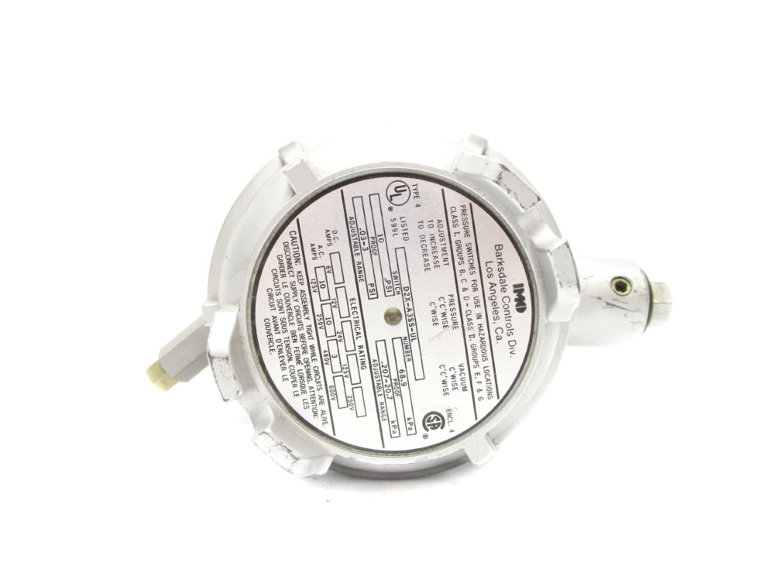 BARKSDALE D2X-A3SS-UL 10PSI 480V 3A NSNP