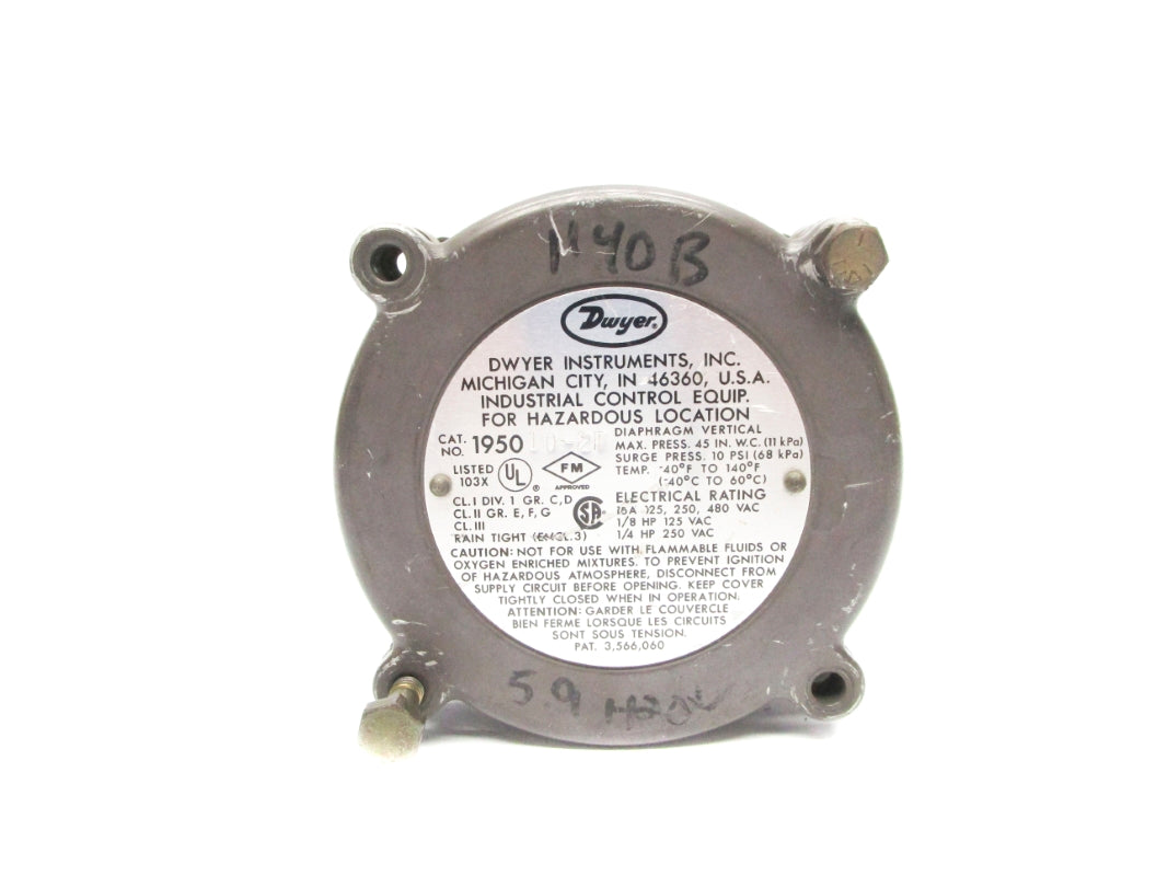 DWYER 195010-2F 10PSI 480VAC 15A UNMP