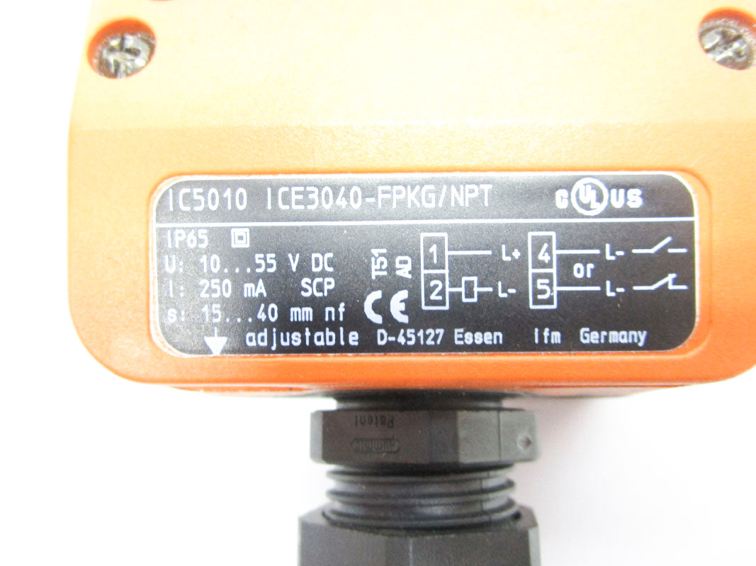 IFM EFECTOR IC5010 ICE3040-FPKG/NPT 55VDC UNMP