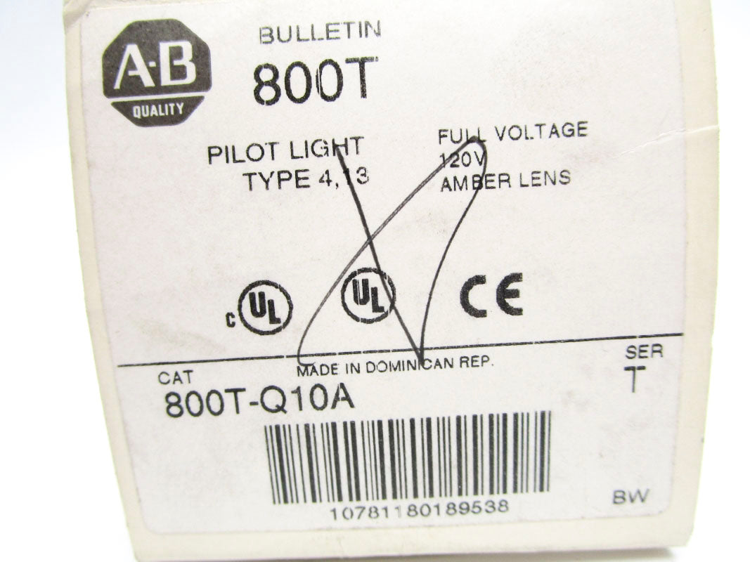 ALLEN BRADLEY 800T-Q10A SER. T 120VAC/DC (WH) NSMP