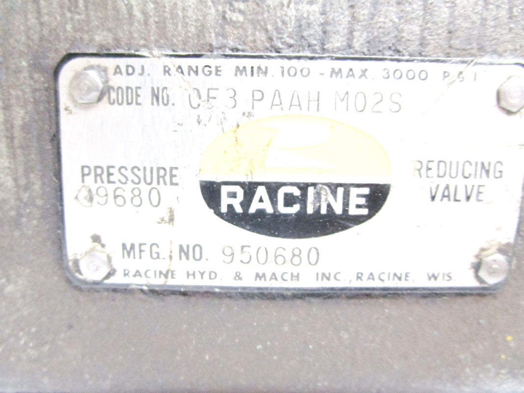 RACINE OD4DSHS102S01 CF3PAAHM02S 3000PSI 115V UNMP