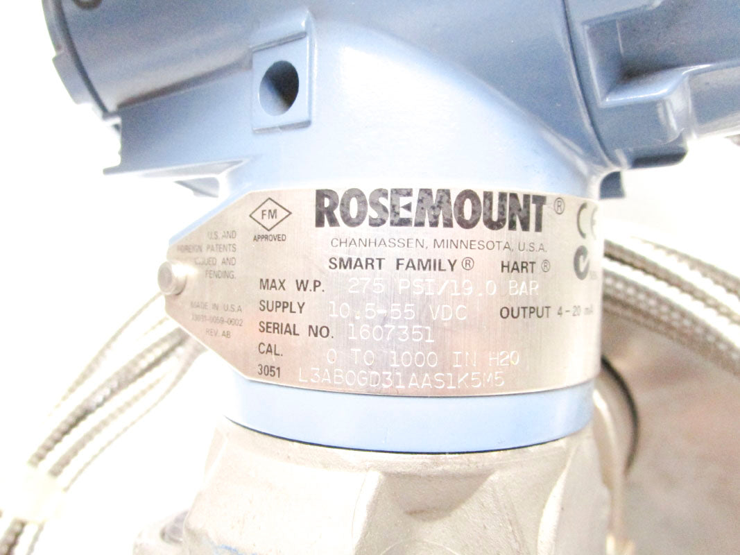 ROSEMOUNT 3051L3AB0GD31AAS1K5M5 275PSI 55VDC NSNP