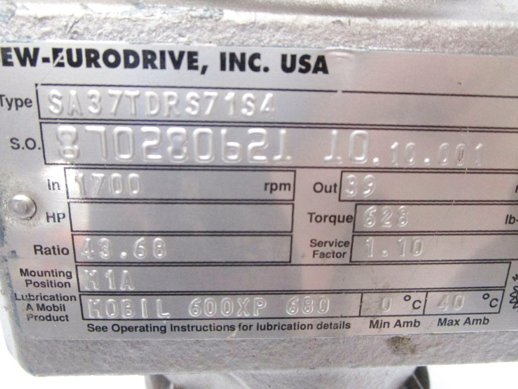SEW EURODRIVE SA37TDRS71S4 (AS PICTURED) UNMP